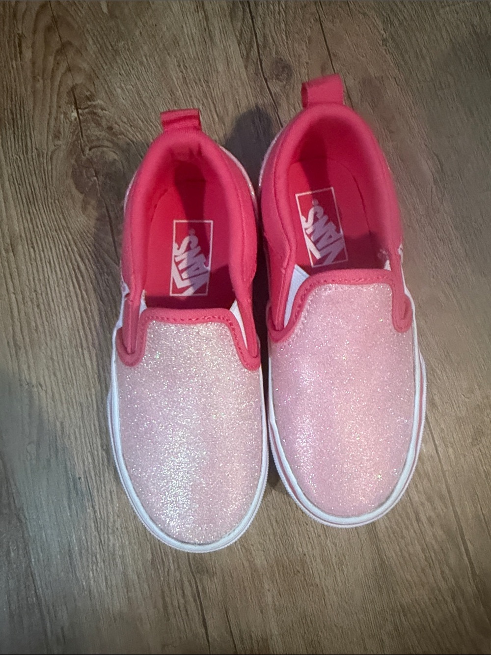 Vans Kids Pink Glitter Slip-On Sneakers